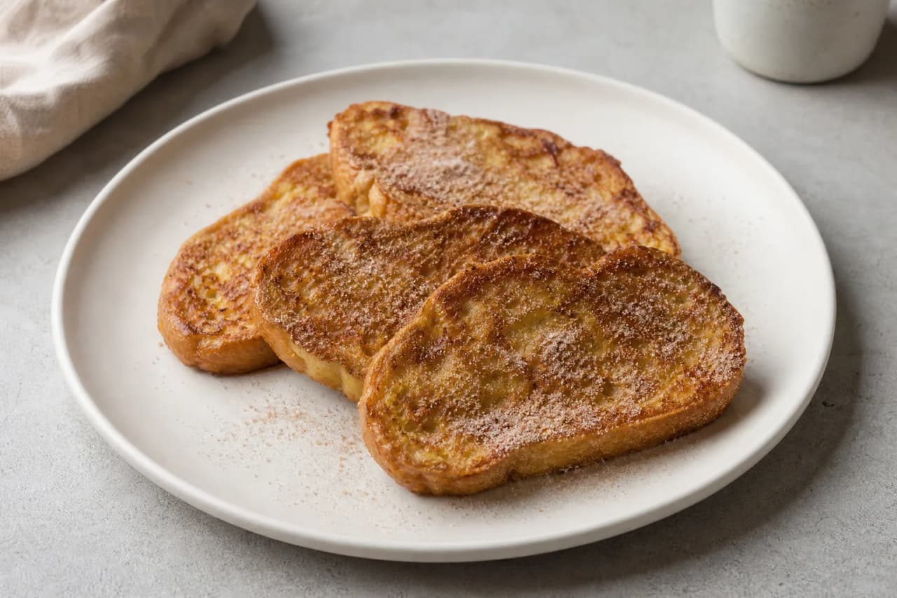 Arme Ritter mit Zimtzucker, angerichtet