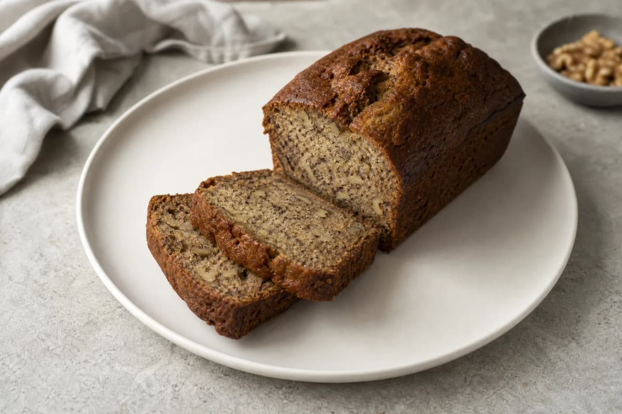 Bananenbrot, angerichtet