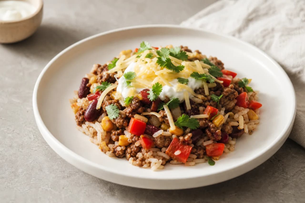 Burrito Bowl, angerichtet