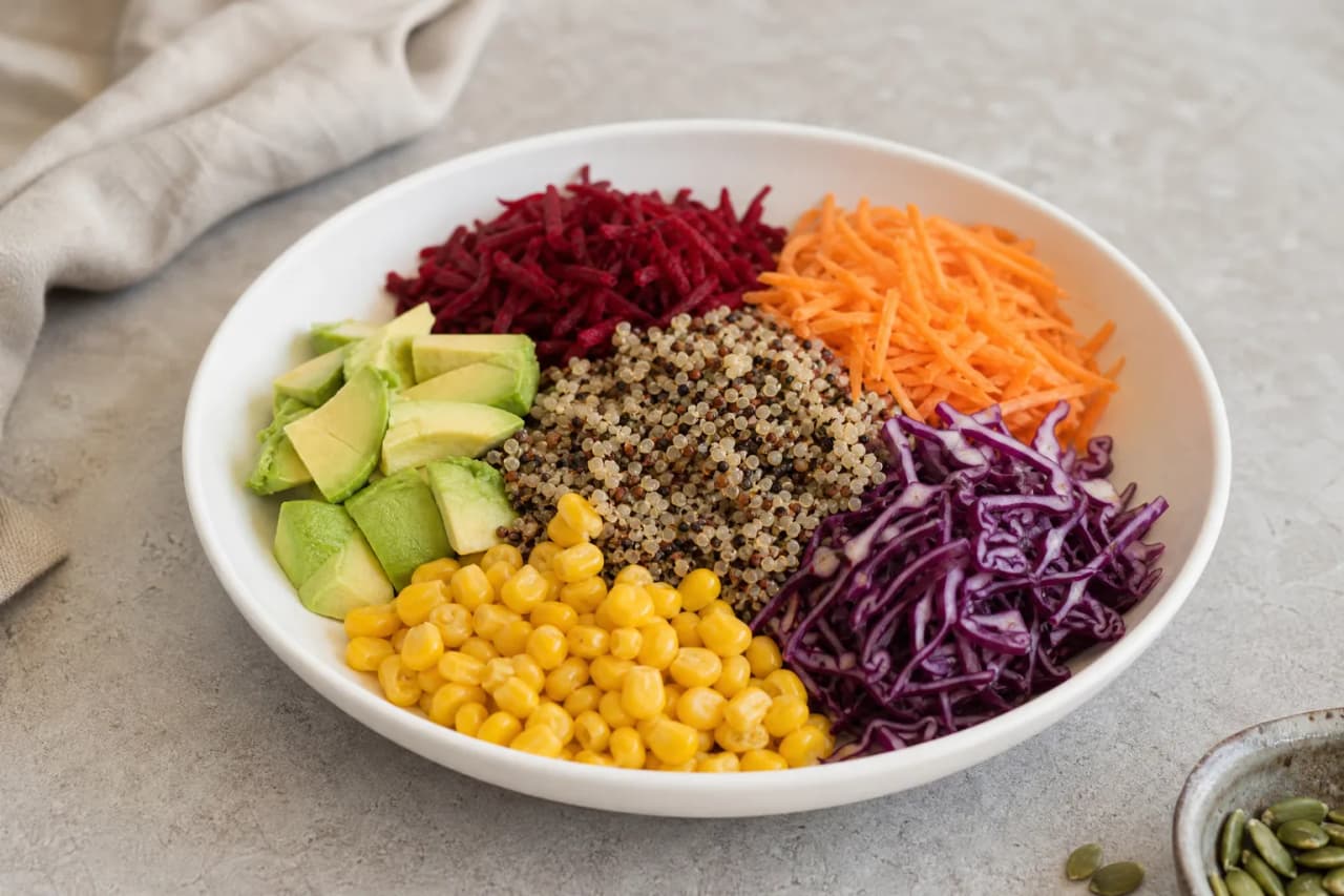 Rainbow Bowl, angerichtet