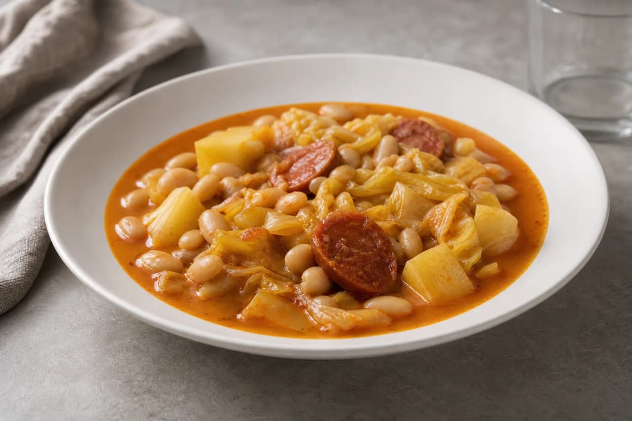 Caldo Gallego, angerichtet