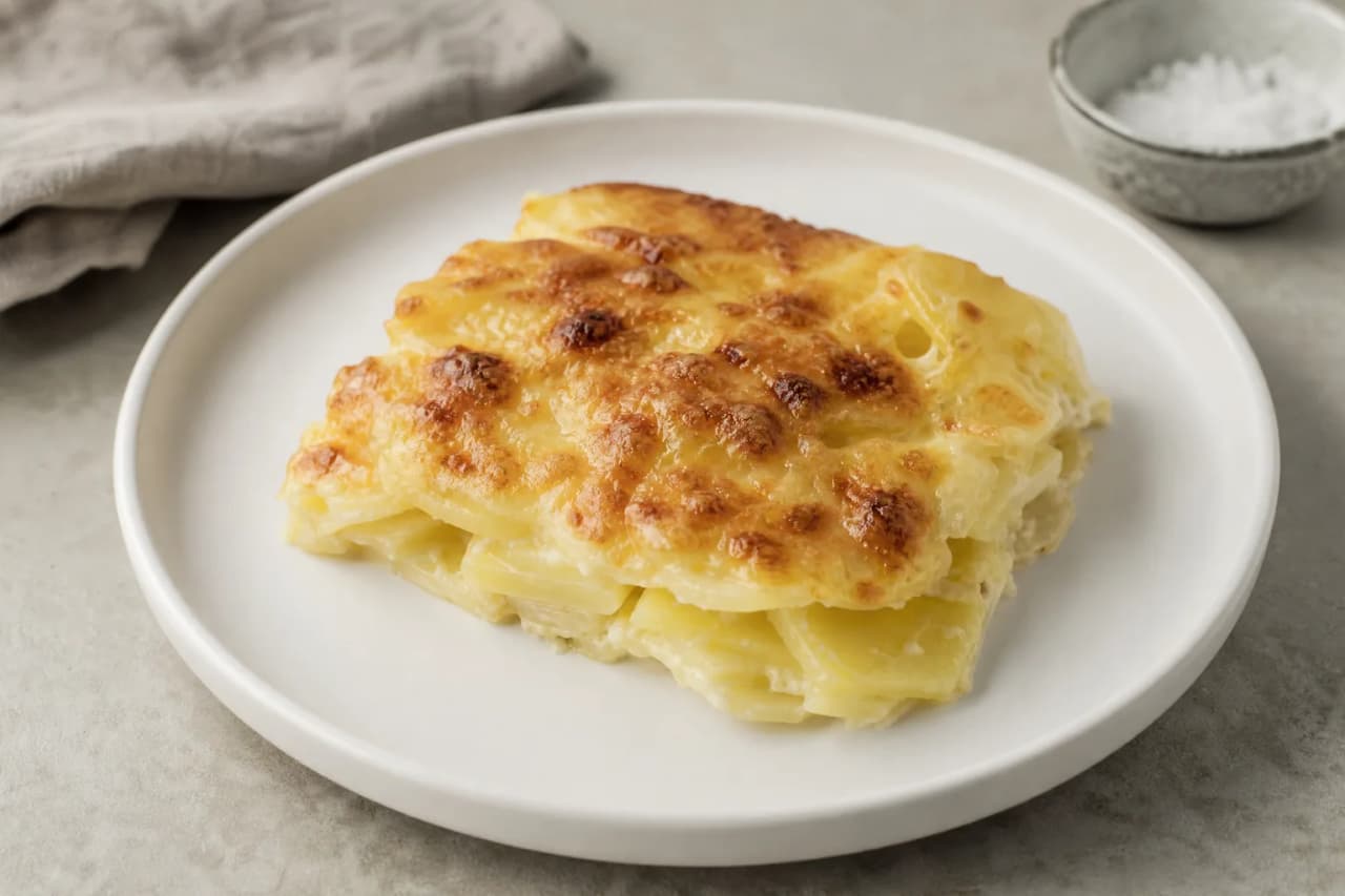 Kartoffelgratin, angerichtet