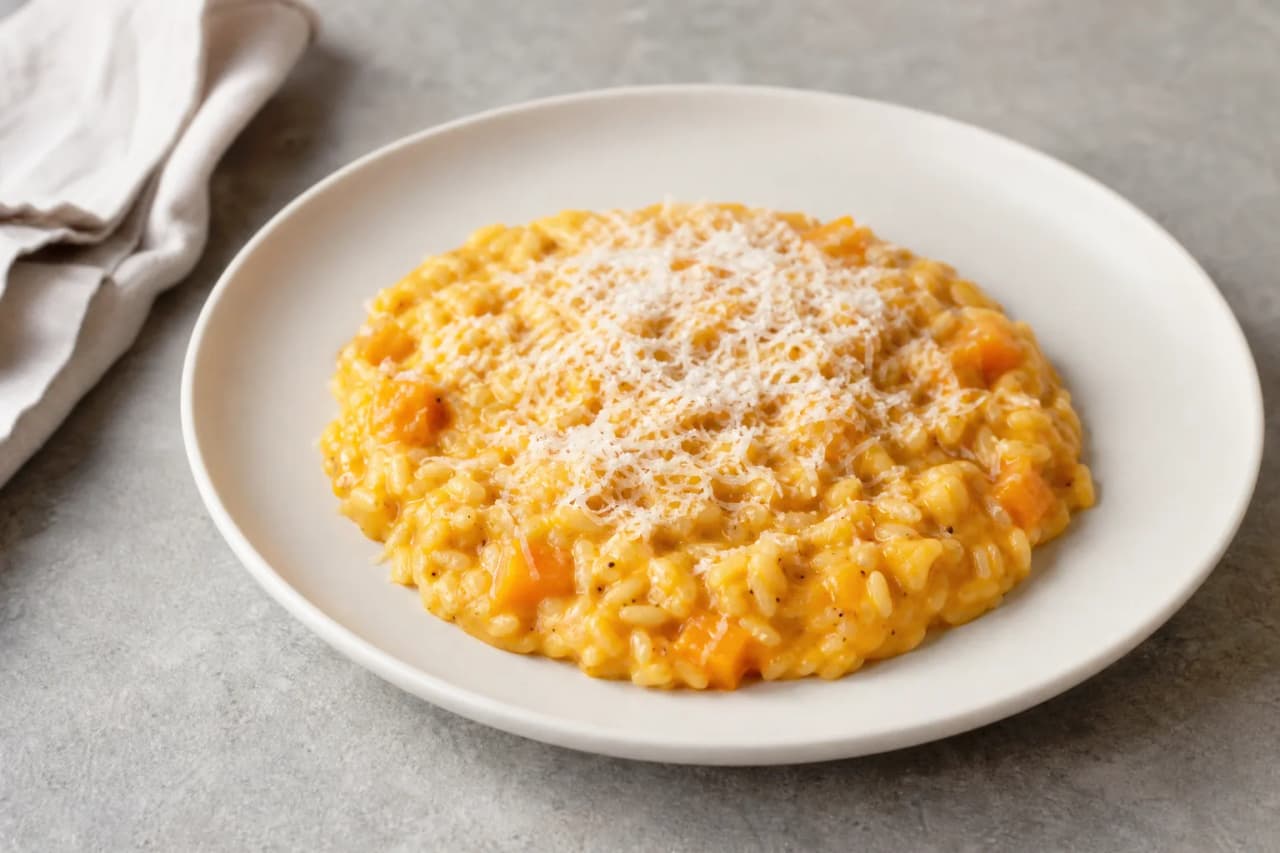 Kürbisrisotto, angerichtet
