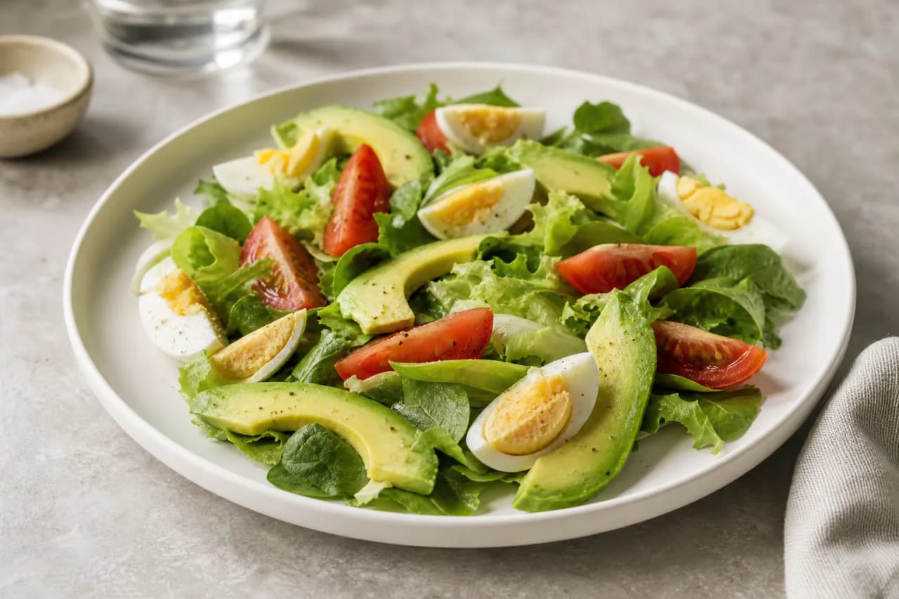 Avocado-Ei-Salat, angerichtet