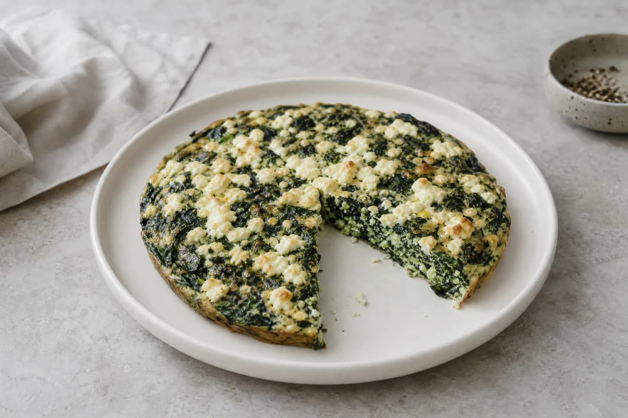 Spinat-Frittata, angerichtet