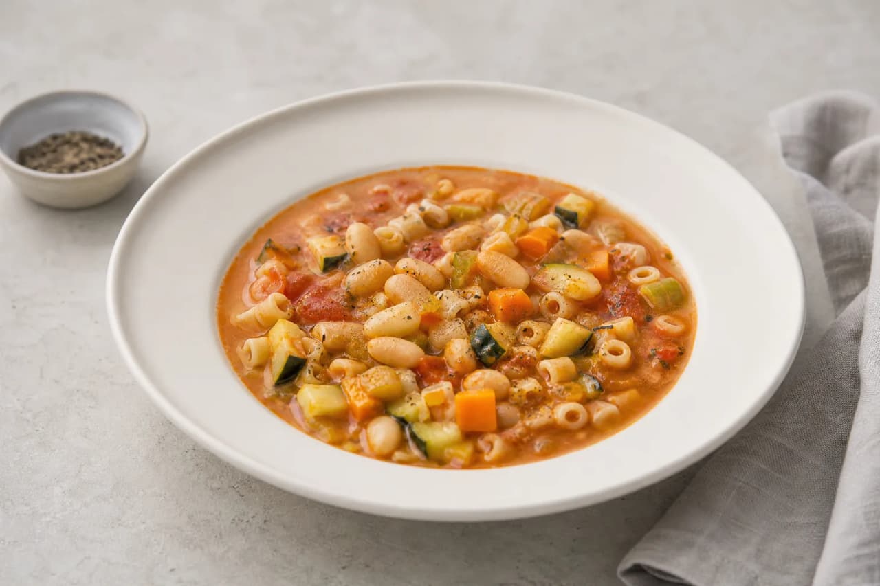 Minestrone, angerichtet