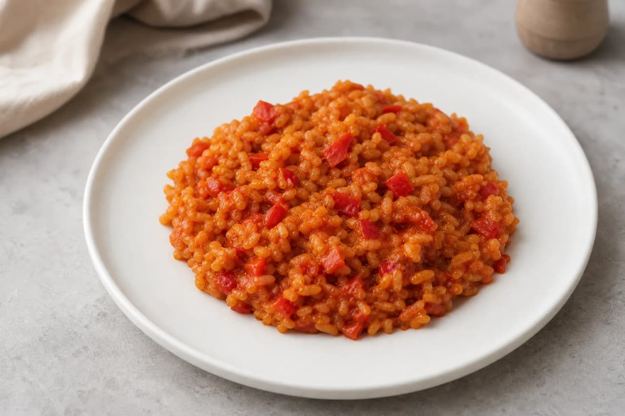Tomatenreis, angerichtet