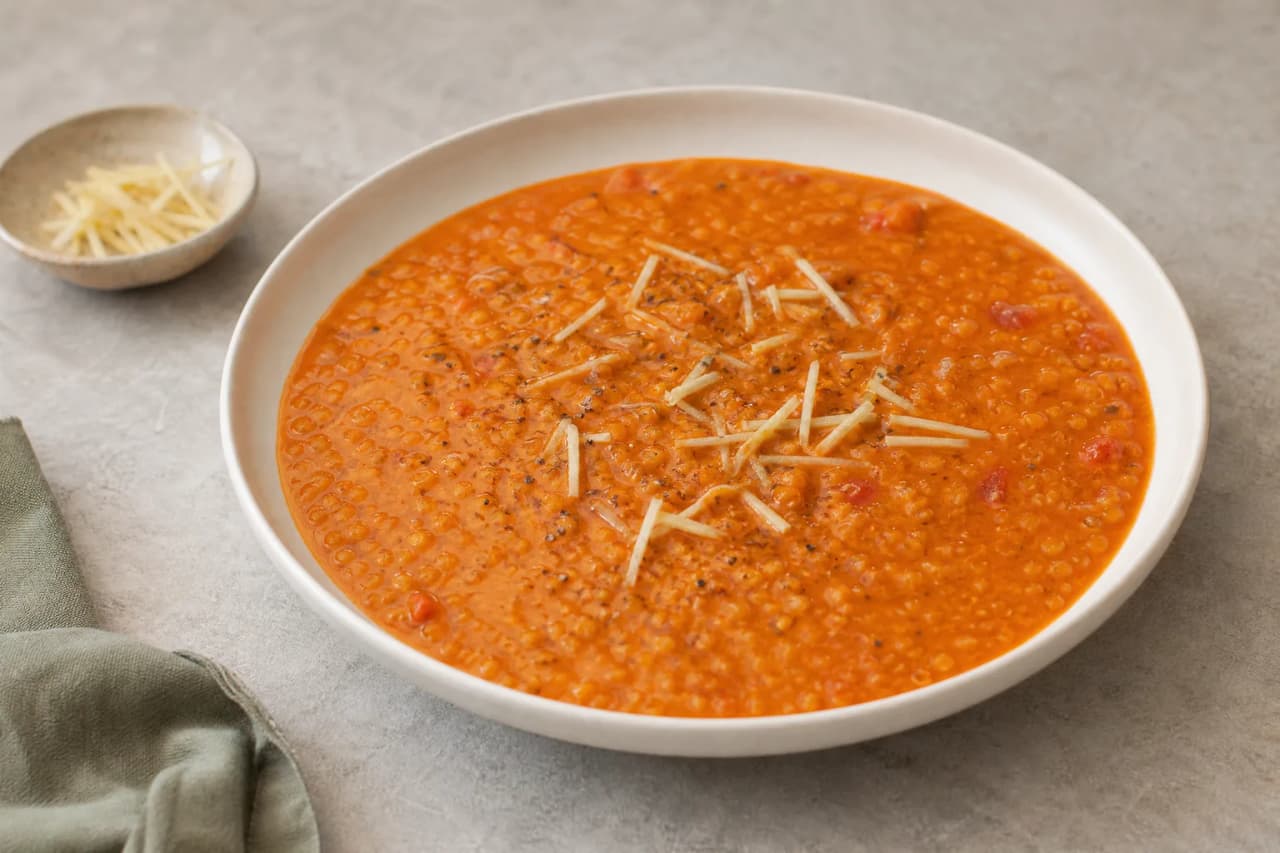 Ingwer-Linsen-Suppe, angerichtet